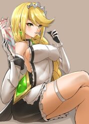 Rule 34 | alternate costume, blonde hair, breasts, deekei, enmaided, large breasts, maid, mythra (xenoblade), xenoblade chronicles (series), xenoblade chronicles 2, yellow eyes