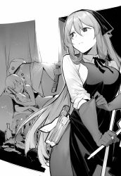 Rule 34 | &gt;:(, :d, adjusting clothes, adjusting gloves, alcohol, alternate costume, apron, bandana, bra, collar, couch, curtains, dress shirt, drooling, drunk, duoyuanjun, closed eyes, frown, fur hat, girls&#039; frontline, gloves, greyscale, hair between eyes, hat, unworn headwear, indoors, long hair, looking back, springfield (girls&#039; frontline), monochrome, mosin-nagant (girls&#039; frontline), hugging object, open mouth, panties, personification, shirt, sleeping, sleeves rolled up, smile, underwear, underwear only, ushanka, v-shaped eyebrows