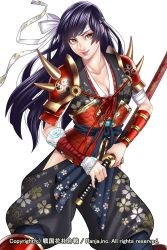 Rule 34 | 1girl, breasts, cleavage, highres, japanese clothes, long hair, mito amatsu, original, sword, weapon