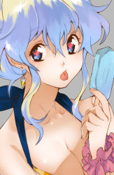 Rule 34 | + +, 00s, 1girl, alternate hairstyle, breasts, cleavage, close-up, cross-shaped pupils, drill, earrings, food, jewelry, multicolored hair, nia teppelin, popsicle, solo, symbol-shaped pupils, tengen toppa gurren lagann, tongue, two-tone hair, yukimitsuki