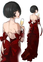 Rule 34 | 1girl, bare shoulders, black hair, blue eyes, dress, guilty gear, guilty gear strive, highres, hitsuji kusa, i-no, looking at viewer, mole, mole above mouth, red dress, red lips, short hair