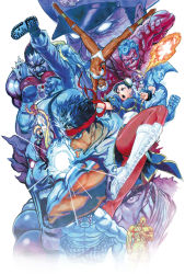 Rule 34 | 2girls, 6+boys, abs, akuma (street fighter), anklet, balrog (street fighter), barefoot, bikini, blue eyes, blue hair, blue nails, boots, boxing gloves, breasts, capcom, charlie nash, china dress, chinese clothes, chun-li, collage, colored skin, cover, cover page, cross-laced footwear, dark skin, dhalsim, dougi, dress, dudley, edmond honda, elena (street fighter), evil ryu, eyebrows, facial hair, fighting stance, fireball, flower, glowing, glowing eyes, guile, hadouken, hakan, handstand, headband, highres, jewelry, ken masters, kicking, lace-up boots, large breasts, long legs, m. bison, multiple boys, multiple girls, murata yuusuke, muscular, mustache, nail polish, necklace, no pupils, official art, pantyhose, red skin, rose, ryu (street fighter), sagat, shouryuuken, sideburns, skull, skull necklace, solo focus, street fighter, street fighter the novel, suspenders, swimsuit, textless version, thick eyebrows, thighs, toenail polish, toenails, topless male, underboob, uppercut, upside-down, very dark skin, white bikini