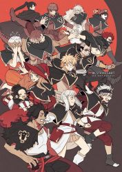 Rule 34 | asta (black clover), black clover, black hair, breasts, charmy pappitson, closed eyes, finral roulacase, gauche adlai, gordon agrippa, grey (black clover), hat, henry legolant, highres, long hair, luck voltia, magna swing, multiple boys, multiple girls, nacht faust, noelle silva, ponytail, purple eyes, secre swallowtail, smile, twintails, vanessa enoteca, witch hat, yami sukehiro, zora ideale
