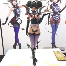 Rule 34 | 00s, 3girls, ankle boots, annotated, apron, armpits, asian, bare shoulders, bat wings, bikini, black footwear, black gloves, boots, breastless clothes, breasts, clothing cutout, corset, creature, cross-laced footwear, demon girl, demon horns, demon tail, demon wings, devil ko2, elbow gloves, eyeliner, figure, fishnet legwear, fishnets, full body, gloves, harness, heterochromia, high heels, highleg, highleg bikini, horns, impossible clothes, impossible shirt, indoors, ipad, japanese (nationality), japanese text, lace-up boots, large breasts, lipstick, looking at viewer, lowleg, lowleg panties, makeup, medium breasts, microapron, miss ko2-devil, multiple girls, murakami takashi, navel, navel cutout, no bra, outstretched arm, panties, pedestal, photo (medium), photo (object), puffy shorts, purple legwear, reflection, revealing clothes, romaji text, shirt, short hair, shorts, simple background, skindentation, sleeveless, sleeveless shirt, smile, solo focus, standing, swimsuit, tablet pc, tail, text focus, tile floor, tiles, tomohide enoki, tray, twintails, underboob, underwear, waist apron, white background, white panties, wings, yellow eyes