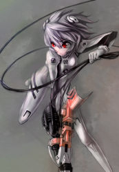 Rule 34 | 00s, 1girl, ayanami rei, blue hair, cable, cannon, evangelion: 1.0 you are (not) alone, neon genesis evangelion, plugsuit, pondel, purple hair, rebuild of evangelion, red eyes, short hair, solo, weapon