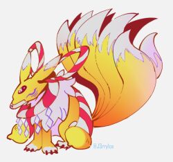 digimon digimon_(creature) j3rry1ce kitsune kyubimon kyuubi multiple_tails tail