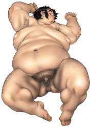 Rule 34 | 1boy, fat, fat man, male focus, nipples, obese, penis, sleeping, solo, tanuma yuuichirou