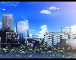Rule 34 | bad id, bad pixiv id, city, cityscape, cloud, day, highres, letterboxed, no humans, original, ryouma (galley), scenery, sky