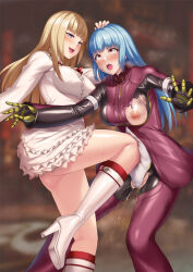 Rule 34 | 2girls, catfight, commission, defeat, highres, lili (tekken), multiple girls, peeing, pixiv commission, ryona, tagme, the king of fighters, user umq5100