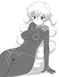 Rule 34 | + +, 00s, 1girl, antispiral nia, blush, bodypaint, bodysuit, breasts, cleft of venus, collarbone, covered erect nipples, dark persona, embarrassed, female pubic hair, greyscale, jewelry, long hair, medium breasts, monochrome, navel, nekomanma (byougatei), nia teppelin, nipples, pubic hair, pussy, ring, simple background, solo, symbol-shaped pupils, tengen toppa gurren lagann, uncensored, very long hair