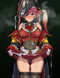 Rule 34 | 1girl, absurdres, aburisamon, bare shoulders, belt, black thighhighs, breasts, bukkake, cameltoe, clothes lift, covered erect nipples, cum, epaulettes, eyepatch, gloves, groin, hat, heart, heart-shaped pupils, highres, hololive, houshou marine, leotard, lifted by self, long hair, looking at viewer, navel, off shoulder, pirate hat, pleated skirt, purple eyes, purple hair, skirt, skirt lift, solo, symbol-shaped pupils, thighhighs, twintails, virtual youtuber, white gloves