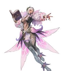Rule 34 | 1girl, alternate costume, aversa (fire emblem), aversa (resplendent) (fire emblem), black nails, book, boots, breasts, bridal gauntlets, cape, cleavage, dark-skinned female, dark skin, detached sleeves, dress, facial mark, female focus, fingernails, fire emblem, fire emblem awakening, fire emblem heroes, flower, frills, full body, grey hair, highres, holding, holding book, large breasts, long hair, long sleeves, looking away, makitoshi0316, nintendo, non-web source, official alternate costume, official art, open book, open mouth, parted bangs, pelvic curtain, plant, red eyes, short dress, smile, solo, thigh boots, transparent background, vines