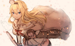 Rule 34 | 1girl, blonde hair, blue eyes, blurry, bokukawauso, braid, commentary request, corset, crown, depth of field, dress, flower, french braid, jewelry, kantai collection, long hair, long sleeves, looking at viewer, mini crown, necklace, off-shoulder dress, off shoulder, otter, red flower, red ribbon, red rose, ribbon, rose, scepter, solo, uchida shuu, voice actor connection, warspite (kancolle), white dress, wss (nicoseiga19993411)