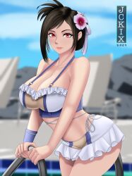 1girl breasts final_fantasy final_fantasy_vii final_fantasy_vii_rebirth final_fantasy_vii_remake jckix large_breasts swimsuit tifa_lockhart