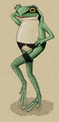 Rule 34 | fishnets, frog, garter belt, lipstick, makeup, tagme, thighhighs, what