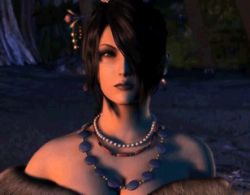 Rule 34 | 00s, 3d, animated, animated gif, black hair, breasts, cleavage, final fantasy, final fantasy x, fur collar, hair over one eye, jewelry, lowres, lulu (ff10), necklace, night, square enix, walking towards viewer