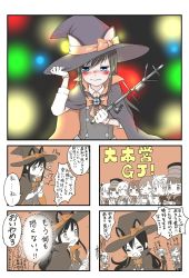 Rule 34 | 5koma, 6+girls, :d, adjusting hair, alternate costume, animal ears, asashio (kancolle), belt, black hair, blue hair, blunt bangs, blurry, blush, bokeh, bow, bowtie, buttons, camera, cape, cat ears, cellphone, closed eyes, closed mouth, collared shirt, comic, constricted pupils, crying, crying with eyes open, depth of field, digital camera, double bun, gloves, hair between eyes, hair bun, hair ribbon, hat, hat ribbon, highres, holding, holding camera, holding phone, jitome, kantai collection, kasumi (kancolle), kasumi kai ni (kancolle), long hair, long sleeves, looking away, mast, mocchi (mocchichani), monochrome, multiple girls, neck ribbon, open mouth, orange ribbon, partially colored, phone, ribbon, sceptor, shirt, short hair, side ponytail, smartphone, smile, speech bubble, suspenders, tears, track suit, translation request, video camera, wavy hair, wavy mouth, white gloves, white shirt, witch hat