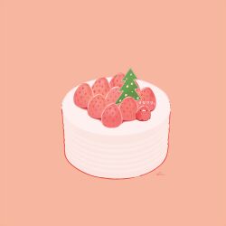 Rule 34 | bird, cake, cake decoration, chai (drawingchisanne), christmas cake, commentary request, food, food focus, fruit, looking at viewer, no humans, on food, original, simple background, strawberry, strawberry shortcake, sweets bird, translation request, undersized animal