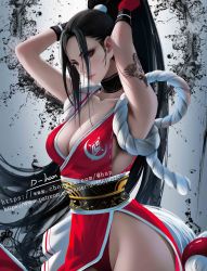 Rule 34 | 1girl, absurdres, breasts, d-han, fatal fury, highres, large breasts, ponytail, shiranui mai, solo, tagme
