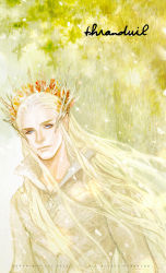 Rule 34 | 1boy, blonde hair, blue eyes, character name, crown, elf, j (onose1213), king, male focus, middle earth, pointy ears, solo, the hobbit, thranduil, tolkien&#039;s legendarium, tolkien's legendarium