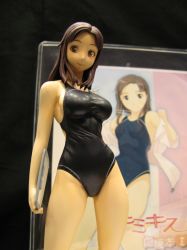 Rule 34 | breasts, brown eyes, brown hair, clipboard, competition swimsuit, figure, forehead, kawada tomoko, kimi kiss, large breasts, one-piece swimsuit, photo (medium), smile, swimsuit, taut clothes, taut swimsuit, teacher, wonder festival, wonder festival 2007