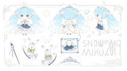 Rule 34 | 1girl, 1other, 2019, absurdres, backless dress, backless outfit, bare shoulders, beamed eighth notes, blue dress, blue eyes, blue hair, blush, cane, cape, capelet, character name, character sheet, chibi, chinese commentary, commentary, crown, crystal, dress, eighth note, english text, fortissimo, frilled dress, frilled sleeves, frills, from behind, from side, gold trim, gradient hair, hair ornament, hatsune miku, highres, juliet sleeves, layered dress, linfi-muu, long hair, long sleeves, looking at viewer, multicolored clothes, multicolored dress, multicolored hair, multiple views, musical note, musical note hair ornament, official art, plaid capelet, puffy sleeves, rabbit, slippers, smile, snowflake hair ornament, snowflake print, snowflakes, staff, strapless, strapless dress, striped sleeves, thighhighs, tiara, twintails, very long hair, vocaloid, white dress, white hair, white thighhighs, yuki miku, yuki miku (2019), yukine (vocaloid)