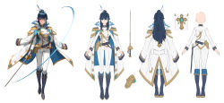 Rule 34 | 1girl, absurdres, aiguillette, aqua eyes, black footwear, black hair, boots, breasts, character sheet, closed mouth, coat, commentary, dated commentary, english commentary, epaulettes, feather hair ornament, feathers, full body, fur trim, hair ornament, highres, holding, holding sword, holding weapon, jacket, kalle21, long hair, long sleeves, looking at viewer, medium breasts, military, military uniform, multiple views, original, pants, ponytail, sheath, simple background, sleeve cuffs, standing, sword, uniform, weapon, white background, white coat, white jacket, white pants