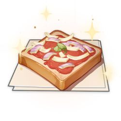 Rule 34 | artist request, bread, bread slice, commentary, english commentary, fisherman&#039;s toast (genshin impact), food, food focus, game cg, garnish, genshin impact, lowres, napkin, no humans, official art, onion, simple background, sparkle, still life, third-party source, toast, transparent background