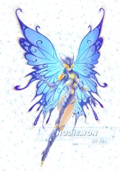 Rule 34 | 1girl, armor, arthropod girl, butterfly wings, digimon, digimon (creature), female focus, highres, hudiemon, insect wings, solo, wings