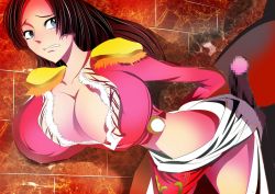 Rule 34 | black hair, boa hancock, breasts, buttjob, censored, cleavage, clothed female nude male, fat, fat man, large breasts, nude, one piece, penis, taiyaki (artist)