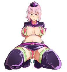 Rule 34 | 1girl, absurdres, bad id, bad pixiv id, belt, bikini, boots, braid, breasts, fate/grand order, fate (series), florence nightingale (fate), florence nightingale (trick or treatment) (fate), full body, gloves, green gloves, hat, highres, kame no nin, kneeling, large breasts, long hair, looking at viewer, micro bikini, microskirt, mini hat, multicolored bikini, multicolored clothes, navel, official alternate costume, open mouth, pink hair, red eyes, revealing clothes, shrug (clothing), side-tie bikini bottom, simple background, skirt, solo, spread legs, swimsuit, thigh boots, thighhighs, thighs, white background