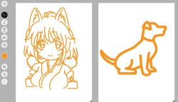 Rule 34 | 1girl, animal, animal ears, breasts, comparison, detached sleeves, dog, google autodraw, hat, inubashiri momiji, kei kei, lineart, medium breasts, no nose, pom pom (clothes), short hair, sketch, smile, tokin hat, touhou, upper body, wolf ears