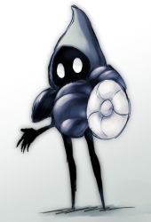 Rule 34 | 1other, blank eyes, full body, highres, hollow knight, looking at viewer, no humans, okame nin, simple background, solo, standing, tiso, white background