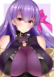 Rule 34 | 10s, 1girl, bare shoulders, breasts, fate/extra, fate/extra ccc, fate (series), highres, huge breasts, long hair, looking at viewer, parted lips, passionlip (fate), purple eyes, purple hair, sankakusui, solo, upper body