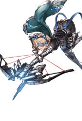 Rule 34 | 10s, 1girl, ass, awkward pose, bad anatomy, blonde hair, bodysuit, bow (weapon), cape, djeeta (granblue fantasy), gauntlets, granblue fantasy, headgear, holding, holding weapon, looking at viewer, minaba hideo, official art, open mouth, short hair, skin tight, solo, thighhighs, transparent background, weapon