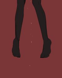 Rule 34 | 1girl, aleksandra i. pokryshkin, black pantyhose, brave witches, corpse, death, execution, feet, hanged, highres, jatts, pantyhose, pee, peeing, red background, simple background, solo, toes, world witches series