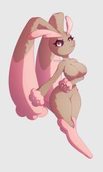 Rule 34 | 1girl, :3, absurdres, alternate color, animal nose, artist name, body fur, breasts, brown fur, closed mouth, colored sclera, creatures (company), fancyplanks, female focus, full body, furry, furry female, game freak, gen 4 pokemon, grey background, happy, highres, leg up, looking at viewer, lopunny, medium breasts, nintendo, pink fur, pokemon, pokemon (creature), purple sclera, rabbit ears, rabbit girl, red eyes, shiny pokemon, simple background, smile, snout, solo, standing, standing on one leg, two-tone fur, watermark