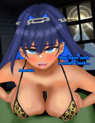 Rule 34 | 1boy, 1girl, 2024, alternate skin color, animal print, anon, anonymous (4chan), areola piercing, assertive female, bare shoulders, between breasts, bikini, bikini top only, blank eyes, blank stare, blue eyes, blue hair, blush, breast focus, breast hold, breast press, breasts, breasts squeezed together, censored, chain, cleavage, clock, close-up, colored inner hair, colored skin, convenient censoring, crotch, dark-skinned female, dark persona, dark skin, digital clock, disappointed, disgust, earrings, eddarxart, english text, expressionless, fangs, female focus, femdom, green skin, gyaru, hair between eyes, hair intakes, hair ornament, hands on own chest, hetero, holocouncil, hololive, hololive english, humiliation, insult, insulting viewer, jewelry, kogal, large breasts, leopard print, leopard print bikini, looking at viewer, multicolored hair, nipples, open mouth, ouro kronii, ouro kronii (1st costume), paizuri, piercing, pov, pov crotch, pushing breasts together, sexually suggestive, short hair, simulated paizuri, small penis, small penis humiliation, smug, solo, subway, swimsuit, talking, teeth, tiara, two-tone hair, upper body, virtual youtuber, visible through hair