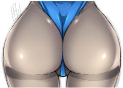 Rule 34 | 1girl, ass, ass focus, close-up, fat mons, from behind, grey pantyhose, highleg, highleg leotard, huge ass, izayoi sakuya, leotard, out of frame, outline, pantyhose, shiny clothes, signature, simple background, sketch, solo, standing, tajima yuuki, thighband pantyhose, thighs, thong, thong leotard, touhou, white background
