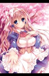 Rule 34 | 1girl, breasts, cherry blossoms, letterboxed, long hair, looking at viewer, original, solo, sorai shin&#039;ya, traene (sorai shin&#039;ya)
