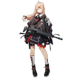 Rule 34 | 1girl, ahoge, ankle boots, assault rifle, asymmetrical legwear, beta c-mag, black gloves, blonde hair, blue eyes, boots, buckle, choker, clothes writing, coat, cross-laced footwear, double-drum magazine, drum magazine, full body, funengliang jieheti, girls&#039; frontline, gloves, gun, h&amp;k mg36, hair ornament, hair over one eye, heckler &amp; koch, high-capacity magazine, holding, holding gun, holding weapon, kneehighs, lace-up boots, long hair, magazine (weapon), mg36 (girls&#039; frontline), mole, mole under eye, multicolored clothes, o-ring, off shoulder, official art, parted lips, partially fingerless gloves, rifle, sidelocks, single kneehigh, single sock, snap-fit buckle, socks, solo, standing, thigh strap, transparent background, uneven legwear, weapon, zipper
