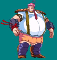 Rule 34 | 1boy, ahoge, aino heart, aino heart (cosplay), aq interactive, arcana heart, atlus, boots, bow, bracer, cosplay, crossdressing, crossover, examu, fat, fat man, full body, fusion, grin, heart, heart ahoge, hokuto no ken, knee pads, lowres, m.u.g.e.n, male focus, misono gakuen school uniform, mr. heart, name connection, necktie, parody, pink hair, pixel art, pleated skirt, plump, ribbon, school uniform, short hair, shoulder pads, simple background, skirt, smile, solo, spikes, standing, suspenders, tokage