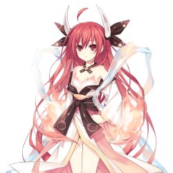 Rule 34 | 10s, 1girl, date a live, hand on own hip, itsuka kotori, long hair, red eyes, red hair, solo, transparent background, tsunako, very long hair