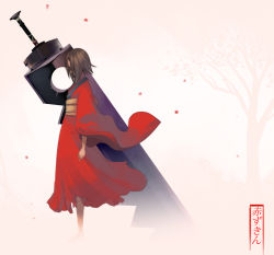 Rule 34 | brown hair, everafter, japanese clothes, kimono, red (everafter), shaun healey, short hair, solo, sword, weapon