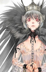 Rule 34 | 00s, bad id, bad pixiv id, chain, crown, flat chest, hat, jewelry, moruga, red eyes, ribbon, ring, rozen maiden, silver hair, solo, suigintou