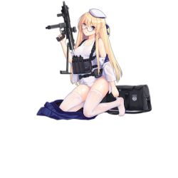 Rule 34 | 1girl, :o, allenes, bag, beret, blonde hair, blue eyes, blue ribbon, blue skirt, blush, breasts, collarbone, full body, girls&#039; frontline, glasses, gun, hair ribbon, hat, holding, holding gun, holding weapon, load bearing equipment, logo, long hair, looking at viewer, medium breasts, off shoulder, official alternate costume, official art, old school swimsuit, one-piece swimsuit, open clothes, open shirt, pantyhose tug, pouch, ribbon, school swimsuit, shirt, sidelocks, skindentation, skirt, solo, star model z62, submachine gun, swimsuit, thighhighs, transparent background, trigger discipline, unworn skirt, very long hair, watermark, weapon, wet, wet clothes, white hat, white one-piece swimsuit, white shirt, white thighhighs, z-62 (girls&#039; frontline), z-62 (swimming lesson) (girls&#039; frontline)