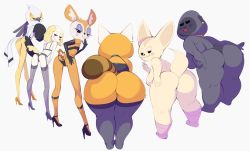 Rule 34 | :3, aggressive retsuko, animal ears, animal nose, anus, ass, back, backboob, backless panties, beak, bird girl, bird tail, bird wings, black fur, black gloves, black thighhighs, blush stickers, body fur, breasts, closed mouth, dog ears, dog girl, dog tail, elbow gloves, eyelashes, feathers, fenneko, fishnet socks, fishnets, fox ears, fox girl, fox tail, from behind, furry, furry female, gloves, gori (aggretsuko), gorilla, half-closed eyes, hand on own hip, high heels, horns, inui (aggretsuko), jewelry, kneepits, lingerie, lipstick, looking back, makeup, necklace, nude, orange fur, panties, pearl necklace, red panda, red panda ears, red panda girl, retsuko, sideboob, simple background, smile, snout, socks, standing, tail, tail raised, thick thighs, thighhighs, thighs, tsunoda (aggretsuko), underwear, v, washimi (aggretsuko), white background, white fur, wings, xu53r