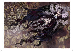 Rule 34 | dress, closed eyes, hairband, lolita fashion, lolita hairband, long hair, moruga, over-kneehighs, rozen maiden, silver hair, solo, suigintou, thighhighs, wings