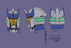 Rule 34 | 1boy, 2021, alex milne, artist name, blue horns, character name, decepticon, evil, expressionless, face, from behind, frown, head, horns, lips, mecha, nose, official art, purple background, red eyes, robot, single horn, the transformers (idw), thunderwing (transformers), transformers, white horns