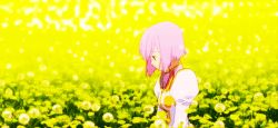 Rule 34 | 00s, 1girl, animated, animated gif, bob cut, breasts, dress, estellise sidos heurassein, field, flower, flower field, lowres, medium breasts, outdoors, pink hair, short hair, solo, tagme, tales of (series), tales of vesperia